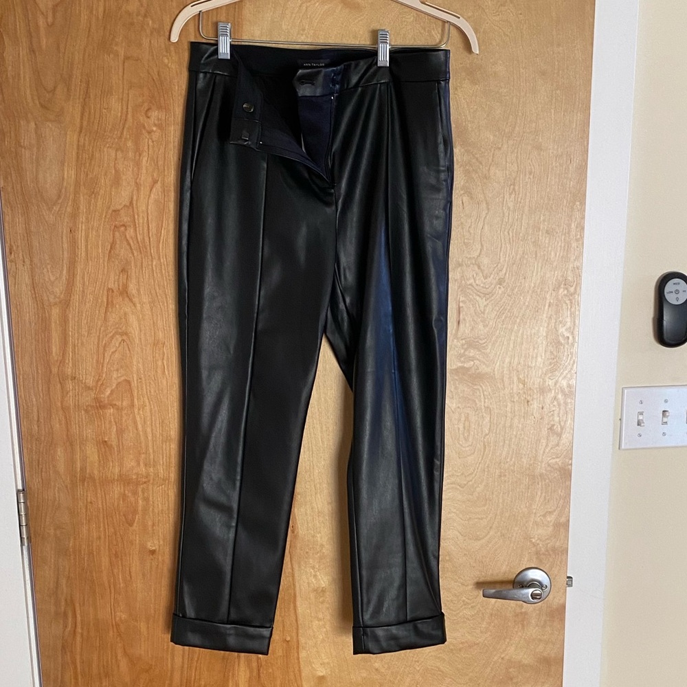 Ann Taylor faux leather pants.